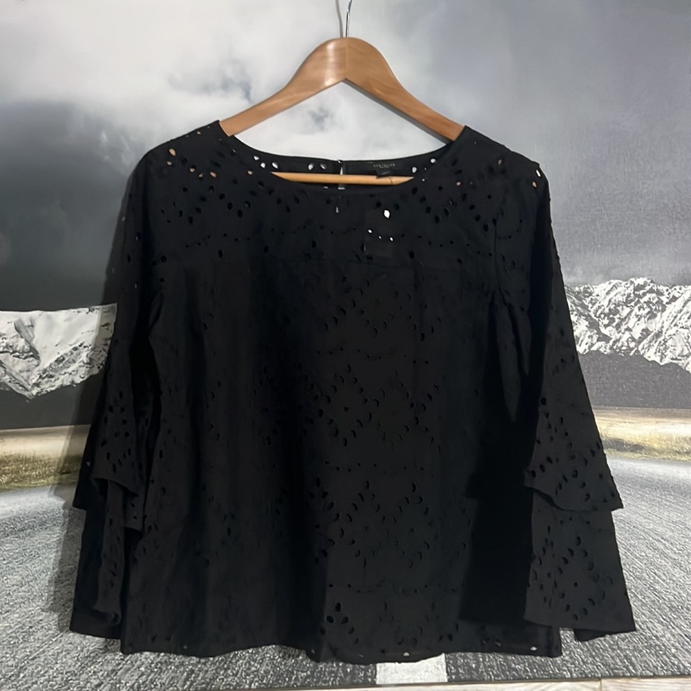 NWT Ann Taylor Factory Eyelet black shirt